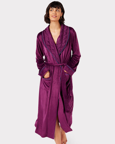 Velour Purple Midaxi Robe